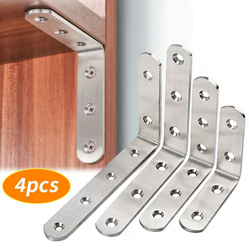 Used Furniture Hardware - 4 stuks haakse beugels, L-vormige hoekcodebevestigingen,