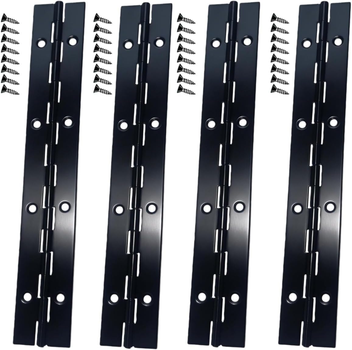 Piano Hinge Continuous - 6in-20in Zwarte Pianoscharnieren Heavy Duty RVS