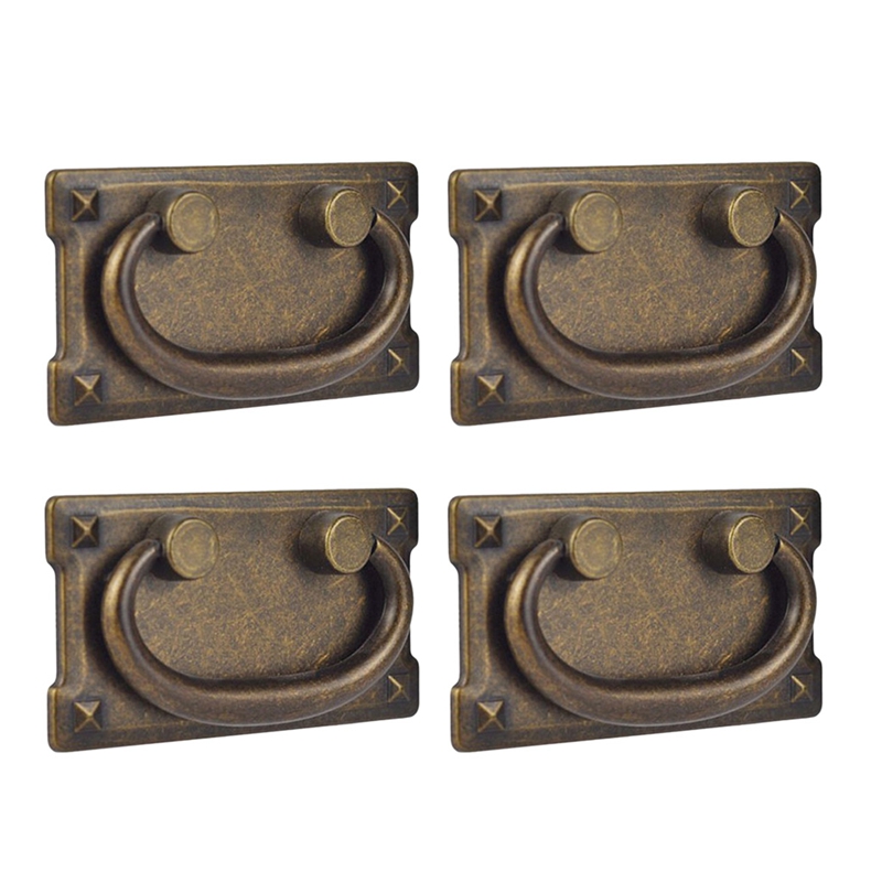Furniture Hardware Parts - 4 Stuks Vintage Antieke Bronzen Lade