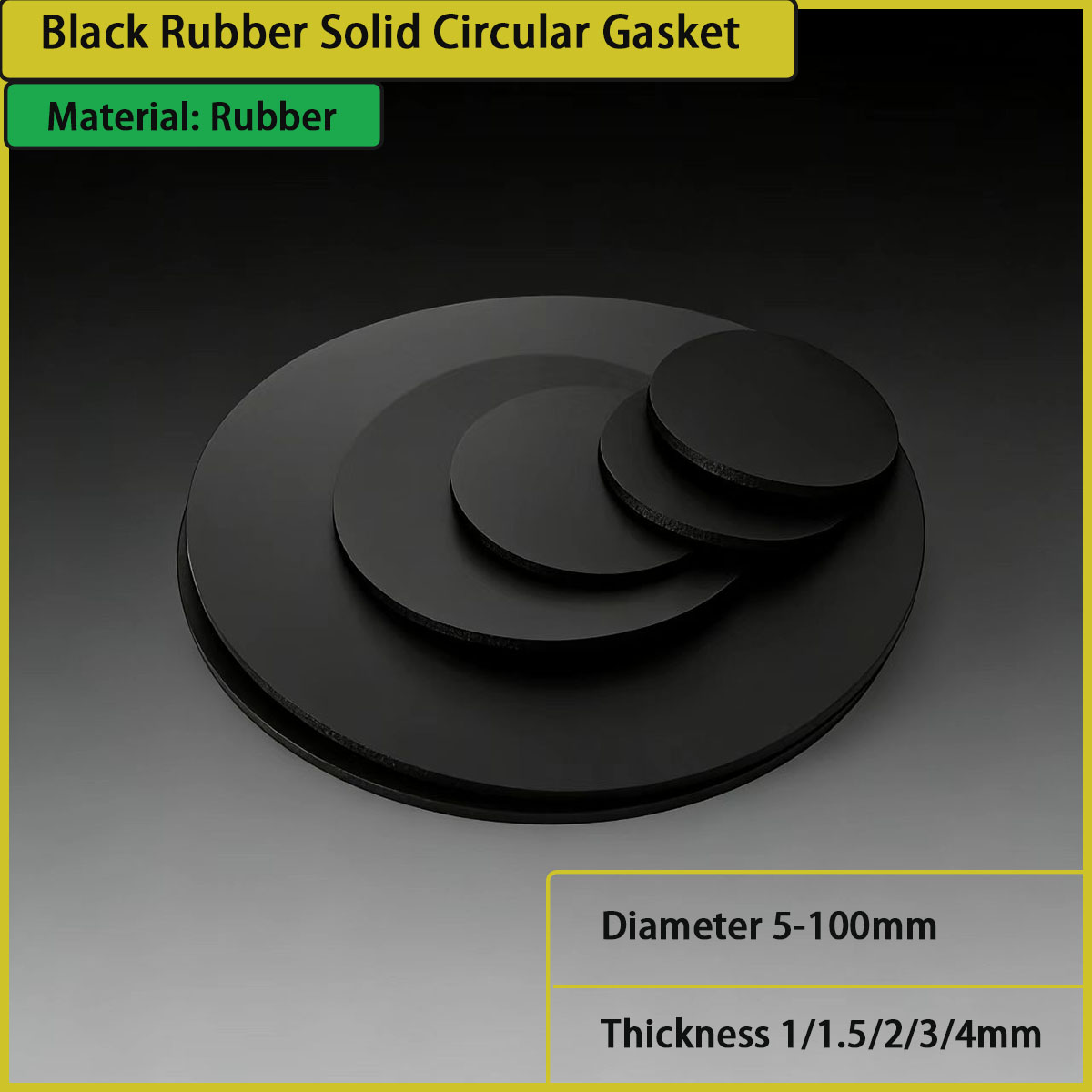 Used Furniture Hardware - Dikke 1/1,5/2/3/4 mm zwarte rubberen massieve