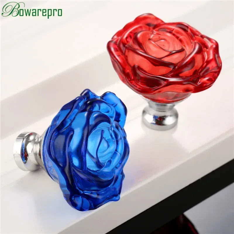 Furniture Hardware Bolts - Bowarepro 50Mm Crystal Rose Glas Handvat