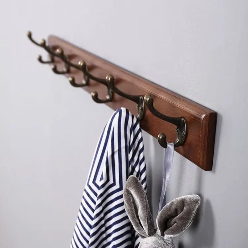 Furniture Hook Hardware - Wandgemonteerde massief houten kapstok met haken
