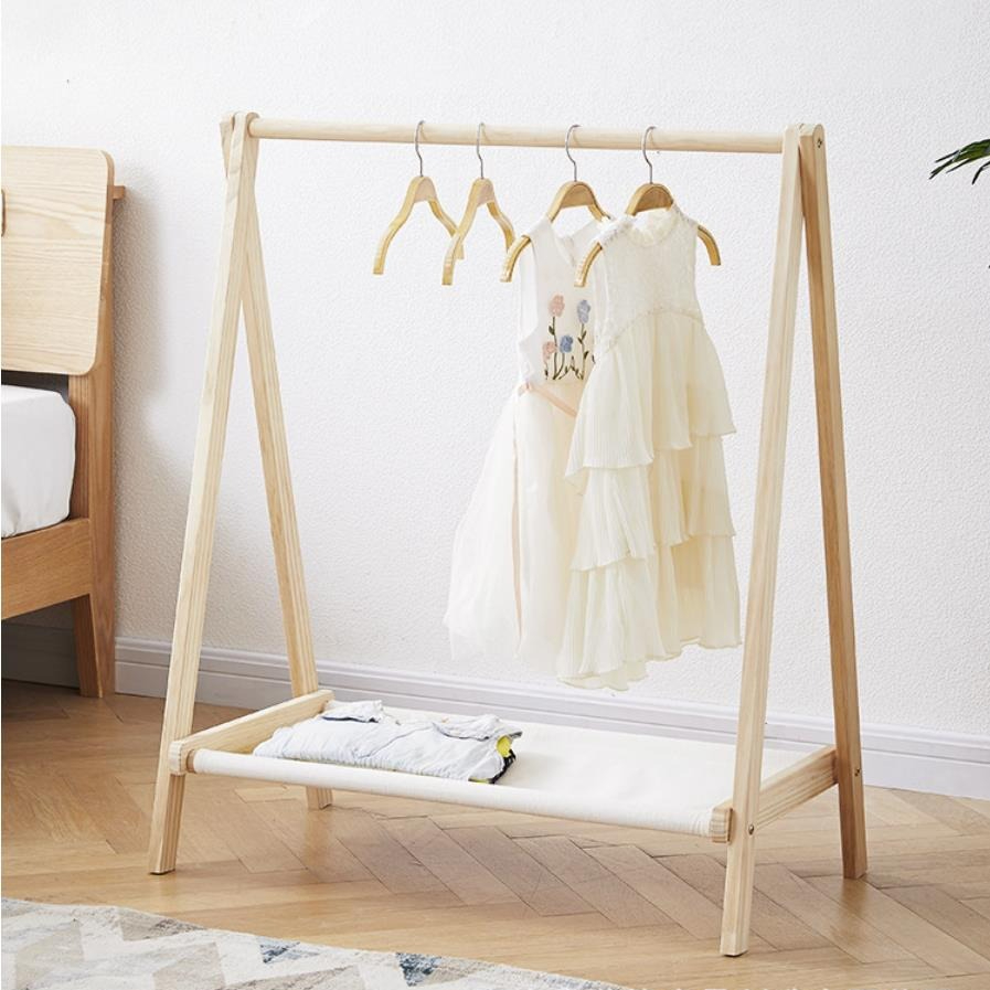 Furniture Hook Hardware - Massief Houten Vloer Staande Kledinghanger Eenvoudige