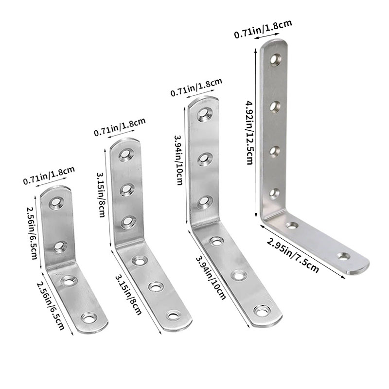 4 stuks haakse beugels, L-vorm - Used Furniture Hardware recensie en prijs
