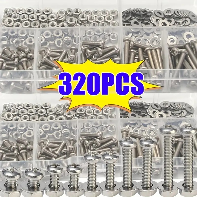 320 STKS Zeskantmoeren & Boute - Furniture Hardware Bolts recensie en prijs