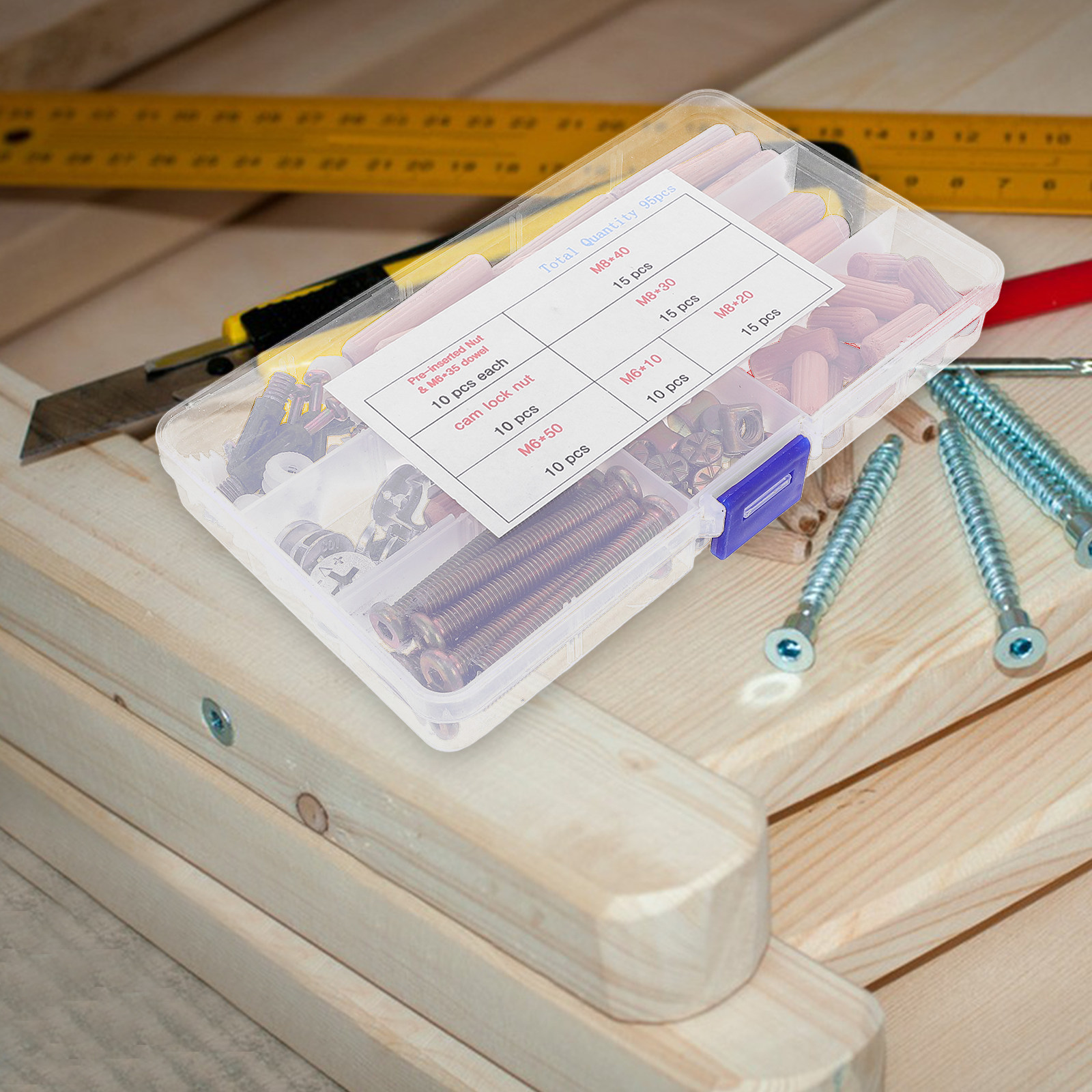 95-delige set bedmontagebeslag - Furniture Hardware Bolts recensie en prijs